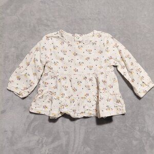 12M Simple Joys Ditzy Floral Tunic Top Snap Back Long Sleeve